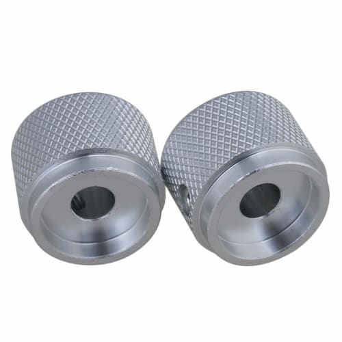 Yibuy 2-Pack 20x15.5x6mm Silver Aluminum Alloy Electric Guitar Potentiometer Knob Volume Tone Rotary Guitar Control Knob