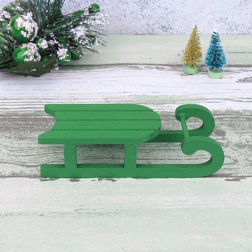 Wooden Sleigh Adornment Elegant Desktop Decor Christmas Holiday Tabletop Decoration Xmas Photo Prop Christmas Sleigh Decor