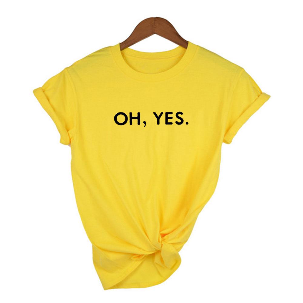 Oh Yes Fashion Short Sleeves Letter Harajuku Print Tops O Neck Women S Shirt Tee