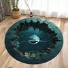 3D Illusion Masterpieces Round Rugs Big Crack and Deep Hole Designs Stunning Optical Illusion Carpets Look Crack Floor Mats