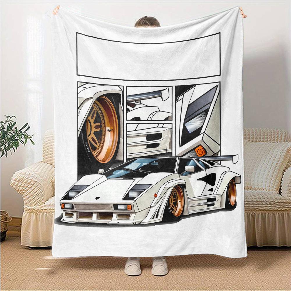 Racing Theme Printed Blanket - Perfect for Couch, Bed, Travel & Outdoor Use | Machine Washable, Cozy & Durable.