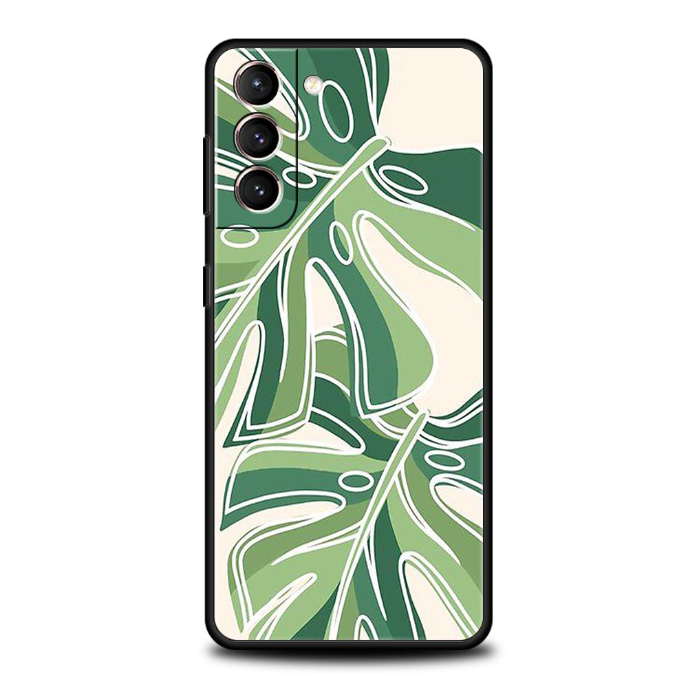 Чехол для телефона Monstera Green с листьями для Samsung Galaxy S25 Edge S24 S23 S22 Ultra S20 S21 FE 5G S10 S9 Plus S10E Мягкий чехол