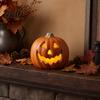 Indoor Halloween Decor LED Pumpkin Lantern, Scary Face Glowing Plastic Creative Decoration Lamp, Battery Operated Table Ornament for Home Party