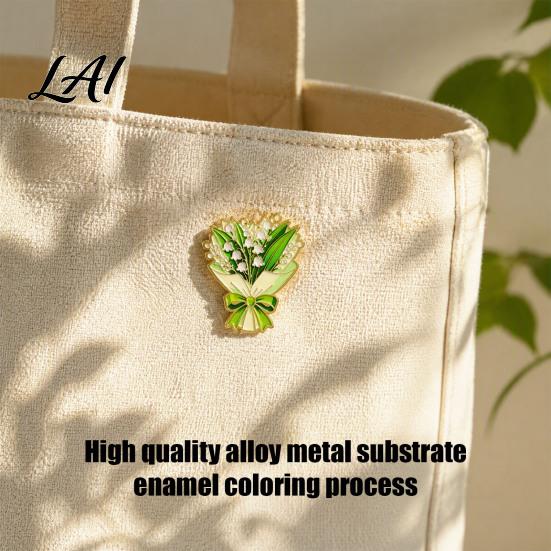 Decorative Metal Lapel Pin Bouquet Brooch for Women Enamel Romantic Flower Jewelry Durable Backpack Hat Decoration Zinc Alloy Floral Coats
