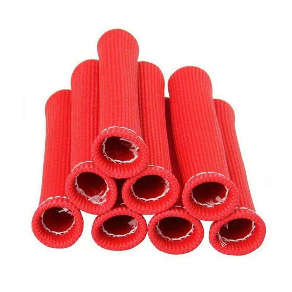 8Pcs High Temperature Resistant Spark Plug Wire Protector Fiberglass Heat Shield Tube Turbo Heat Insulation Cover Car Modification Parts