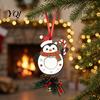 Custom Keepsake Gifts Wooden Christmas Tree Ornaments, 2D Stocking House Shaped Photo Frame Hanging Xmas Party Supplies Decor, Ornament for