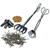Heavy Duty Iron Fire Pit Tongs Metal Clamp for Charcoal and Firewood Handling Ideal for Camping and Outdoor Activity