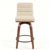 Swivel Bar Stool with PU Leather Upholstery & Curved Wooden Legs 360 degrees Swivel Chair for Kitchen, Bar & Counter