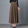 Макси-юбка с высокой талией А-силуэта Длинная юбка с карманами Дышащая Утягивающая Дизайн с большим подолом Юбка для офисной леди