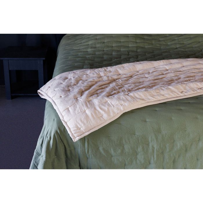 Washed Microfibre Quilted Bedspread "Céleste" All Sizes Vent Du Sud - Céleste Lichen - 180 X 240 Cm for Single Bed