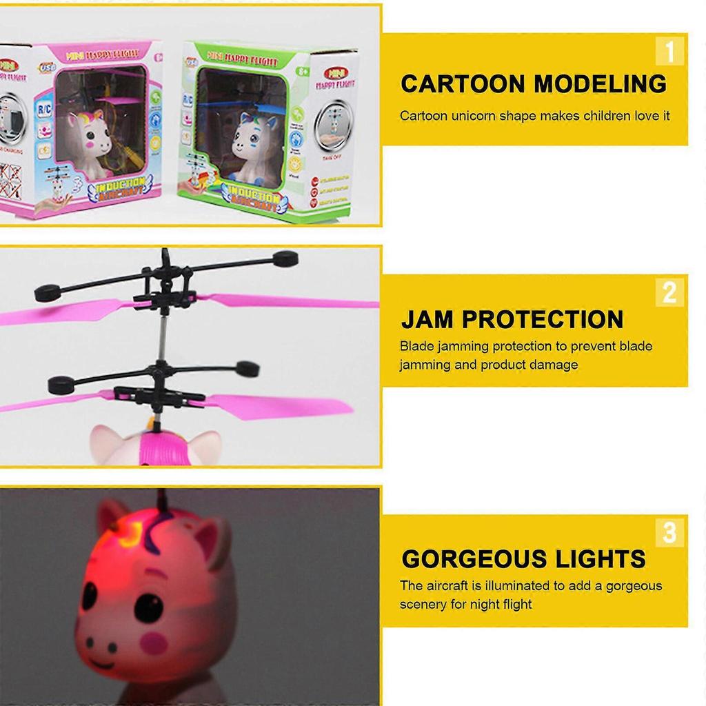 Летающий шар Fly Toys Мультяшный дизайн С пультом Дистанционного управления Для игры на улице Зарядка от USB Красный Синий Пластик Подарок для детей Радиоуправляемый вертолет