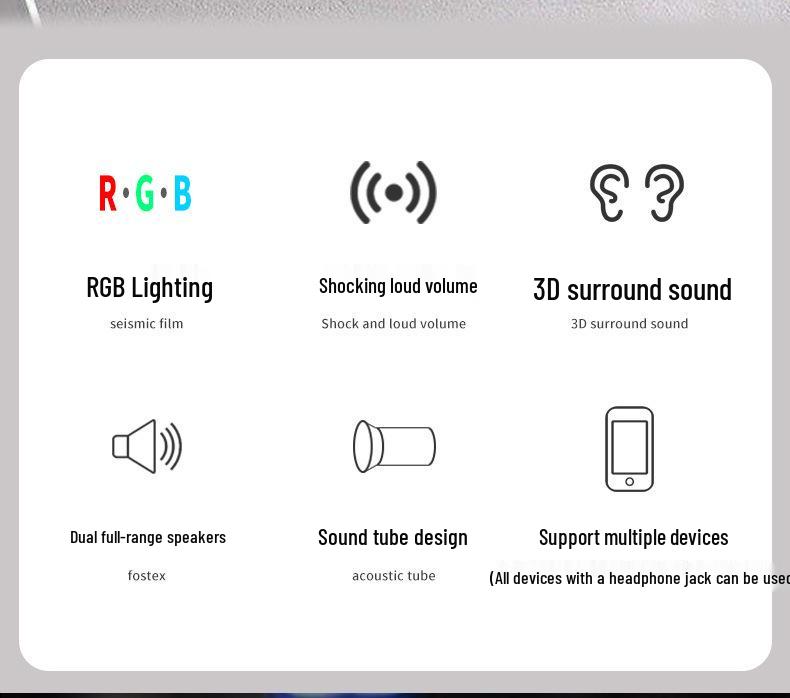 Атмосферная подсветка USB проводные компьютерные колонки 2.0 - Компактная домашняя/офисная звуковая система (В9)