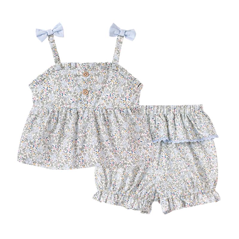 Babylove Girls' Floral Ruffle Camisole & Bloomer Set