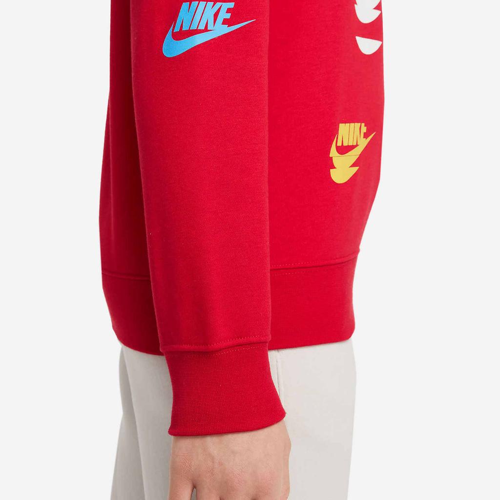 Nike Letter Print Crew Neck Long Sleeve Sweatshirt Kids Sweatshirt University-Red DZ7685-657