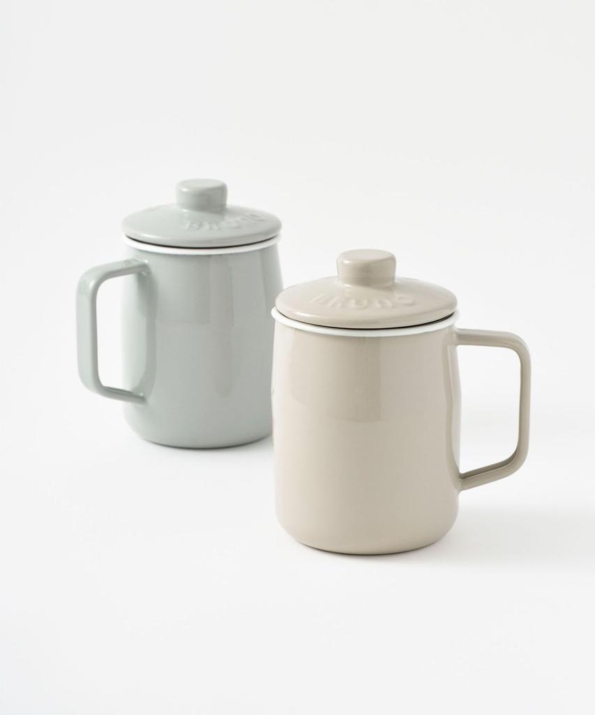 BRUNO Enamel Oil Pot, 1.0L, Fuji Enamel Collaboration, Greige, BHK297-GRG