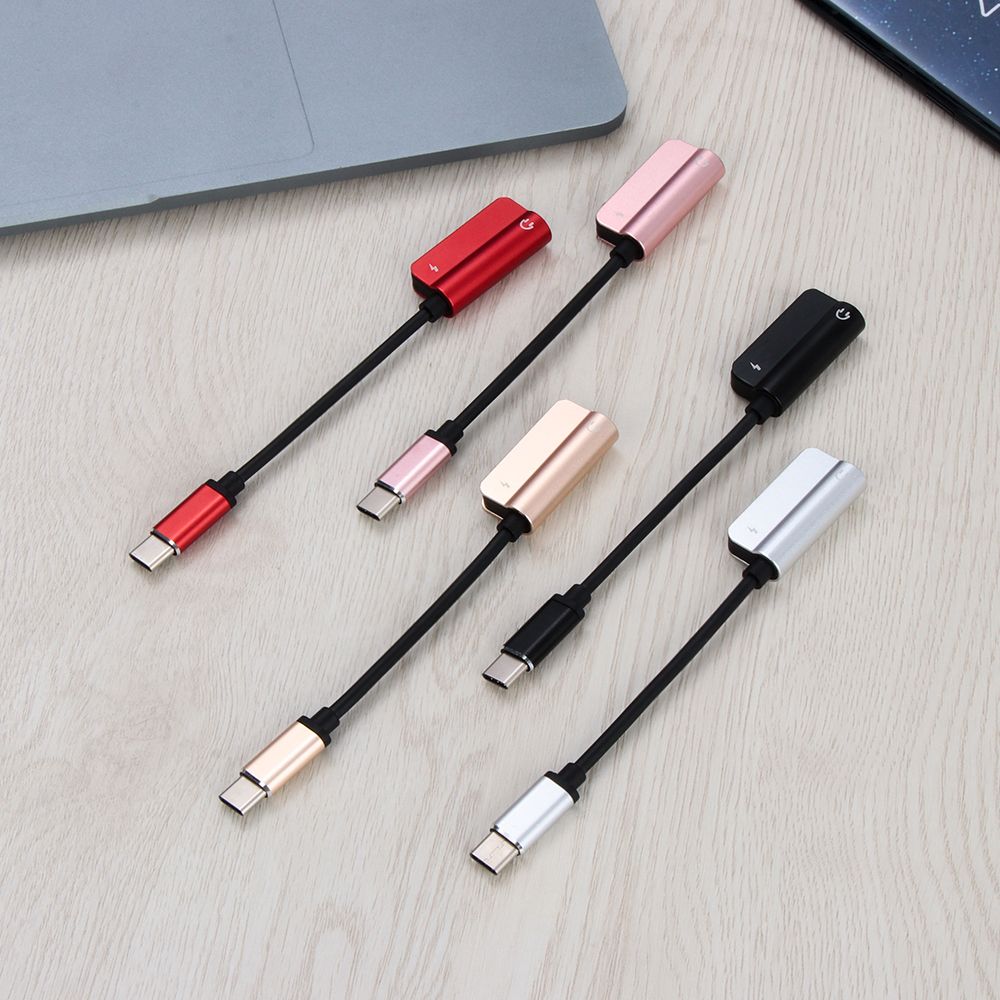 Быстрый металлический кабельный разъем 2 в 1 аудио конвертер AUX разветвитель для наушников адаптер Type-C на 3,5 мм