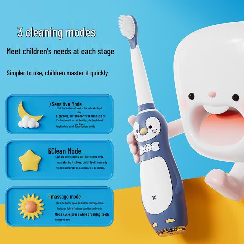 KUTA Kids' Cartoon Electric Toothbrush Set, Soft Bristles