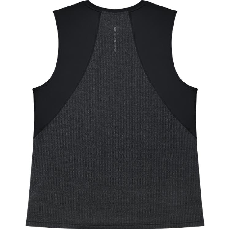 Mizuno Performance Series SS24 Gradient Letter Влагоотводящий беговой тренировочный жилет без рукавов с круглым вырезом для мужчин, топы, черный цвет J2CA41P9-09