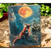Fox Vintage Handmade Leather Journal, Grimoire Fat Journal Blank Spell Book of Shadows Celestial Christmas Gifts