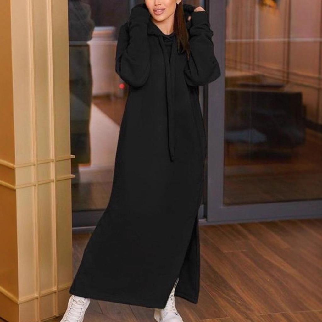 Женский модный однотонный худи с длинными рукавами и флисовой подкладкой