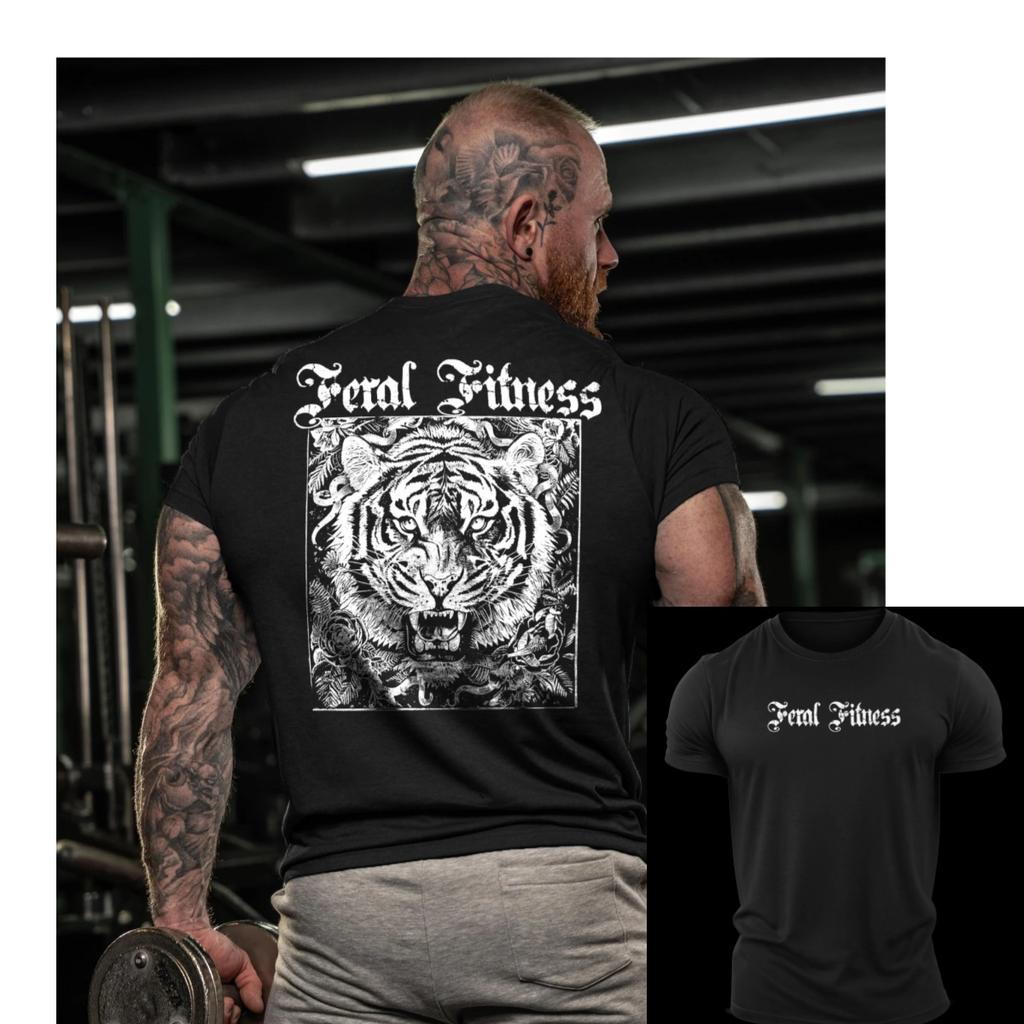 Feral Fitness Медведь Фитнес Тренировки Тренажерный зал Отдых Футболка Мужская и Женская Люксовый Бренд Топ
