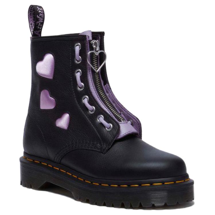 Dr. Martens Кожаные ботильоны с цветными блоками в форме сердца Женские ботинки Черные 31882150