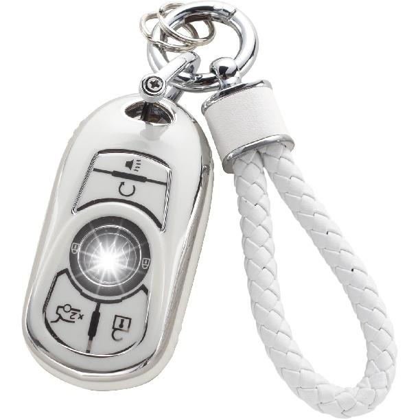 Чехол для брелока Buick с брелком, мягкий защитный чехол для ключей из ТПУ, подходит для Buick Encore Enclave Lacrosse Envision Verano Regal GL8, 5 кнопок Smart