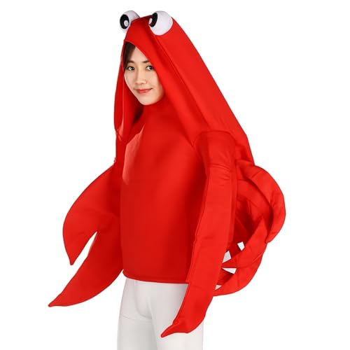 Костюм Краба Kitamurasyokai, Кигуруми для Взрослых, Хэллоуин, Смешной Косплей, Морепродукты, Ракообразные, Вечеринка, Мероприятие, Один Размер Подходит Всем, Унисекс, Красный