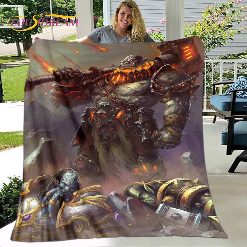 WOW, World of Warcraft Game Gamer, мягкое плюшевое одеяло, фланелевое одеяло, одеяло для гостиной, спальни, кровати, дивана, чехол для пикника