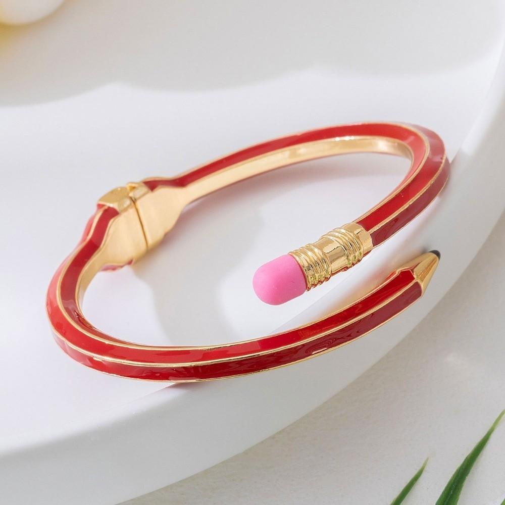 Shiny Glitter Pencil Bangle Trendy Fashion Cuff Bracelet Cute Cross Enamel Bracelet  Daily