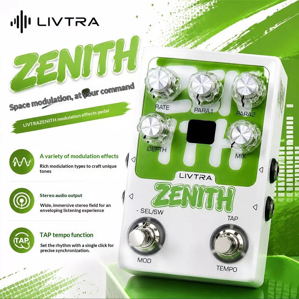 LIVTRA VELRIX / AETHER / CORVEN / ZENITH — Беспроводные мультиэффект-педали с USB-аудиоинтерфейсом