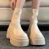 Winter Platform Women Modern Ankle Boots Fashion Slip On Short Booties Ladies Concise Square Heels Shoes