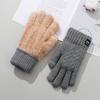 Gloves Men'S Warm Winter Fingers Couple Student Writing Dew Fingers Autumn Knitting Wool Flip