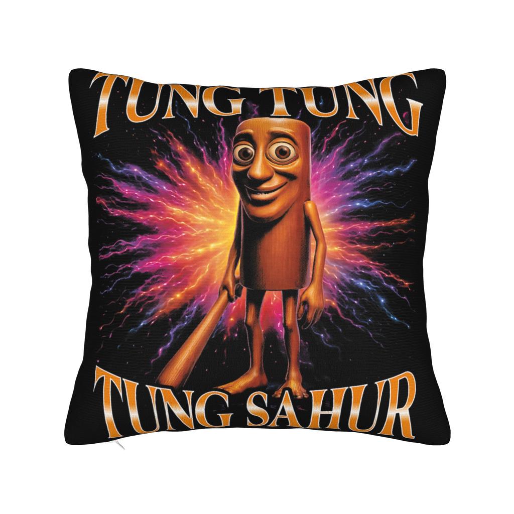 Сюрреалистичный итальянский мем про мозг Tung Tung Tung Sahur Наволочка Кавайная наволочка Удобные наволочки для гостиной кровати стула