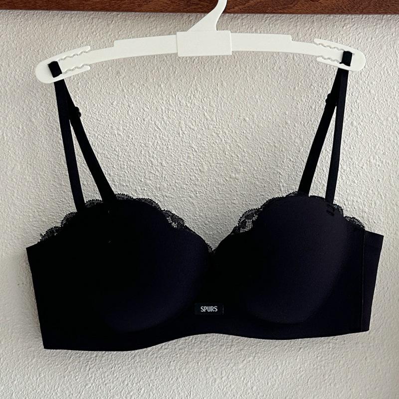 Seamless Thin Strap Push-Up Bra for Small Busts - Wirefree, Anti-Sagging, Enhances Size for a Sexy Look