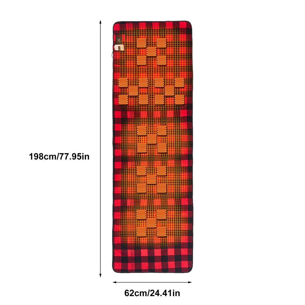 Портативная USB-подкладка для спального мешка с подогревом 5 В, вкладыш для спального мешка с подогревом, клетчатый электрический нагревательный коврик, 3 уровня нагрева