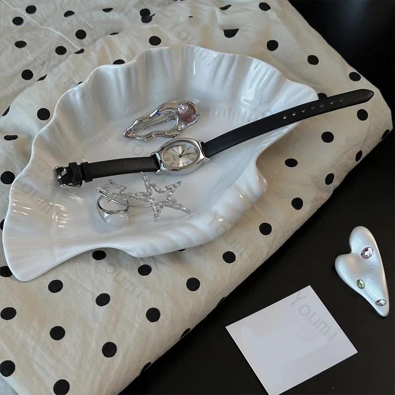 Керамический поднос в стиле ретро-ракушки, креативный декор для дома, подносы для хранения ювелирных изделий, декоративные тарелки для хранения в комоде Advanced Feeling