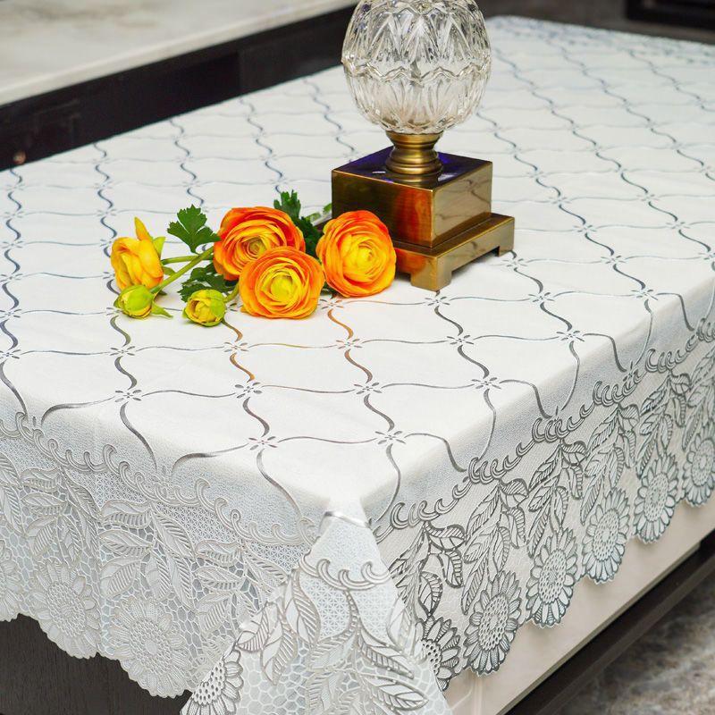 Водонепроницаемая скатерть, бытовая прямоугольная маслостойкая пластиковая скатерть из ПВХ, золотая бронзовая печать, чехол для стола, коврик для стола, подгузник