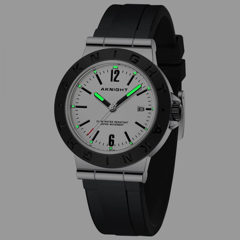AKNIGHT Часы мужские водонепроницаемые, аналоговые кварцевые часы с хронографом, модные деловые классические часы, часы мужские автоматические с датой и светящимися часами