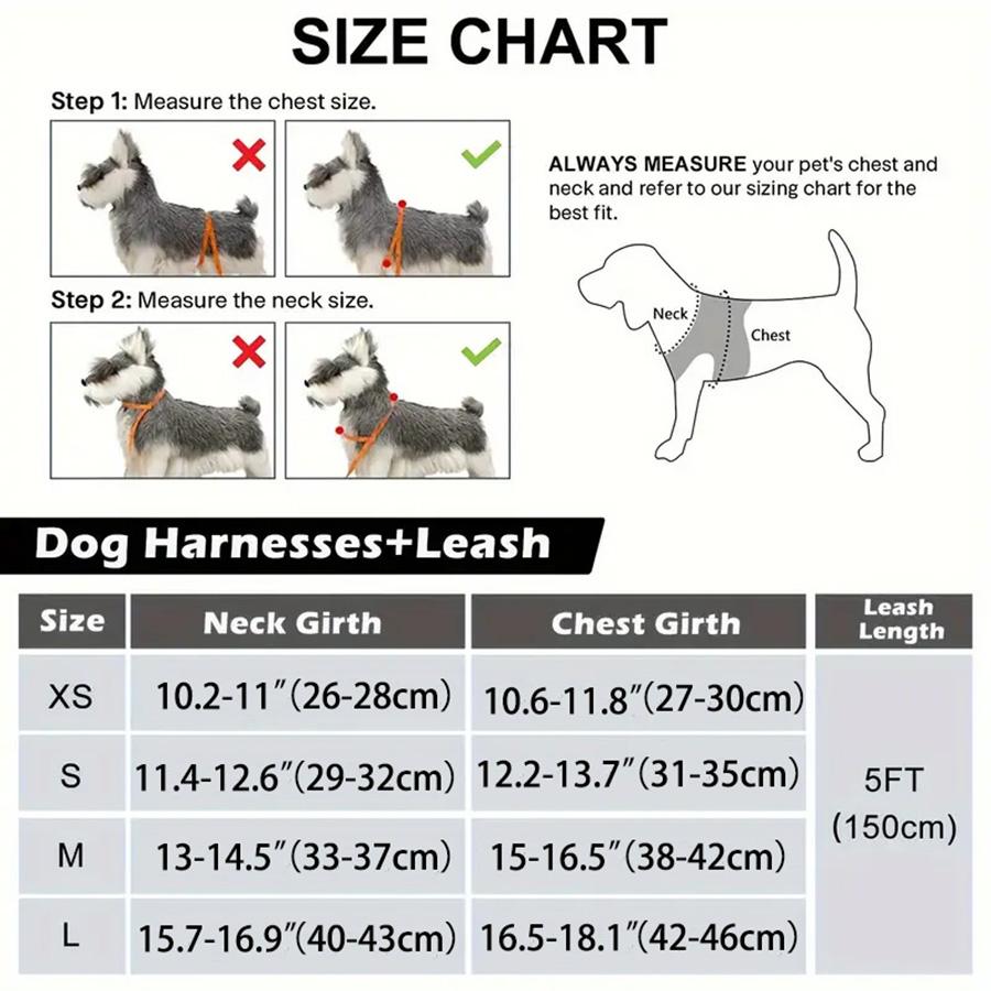 Ultimate Comfort Reflective Step-In Dog Harness and Leash Set - Soft Padded Breathable Mesh Vest with Adjustable Nylon Leash for