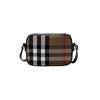 Burberry Проверьте застежку-молнию Кожаная сумка для камеры Женская сумка через плечо Коричневый Черный 80850801