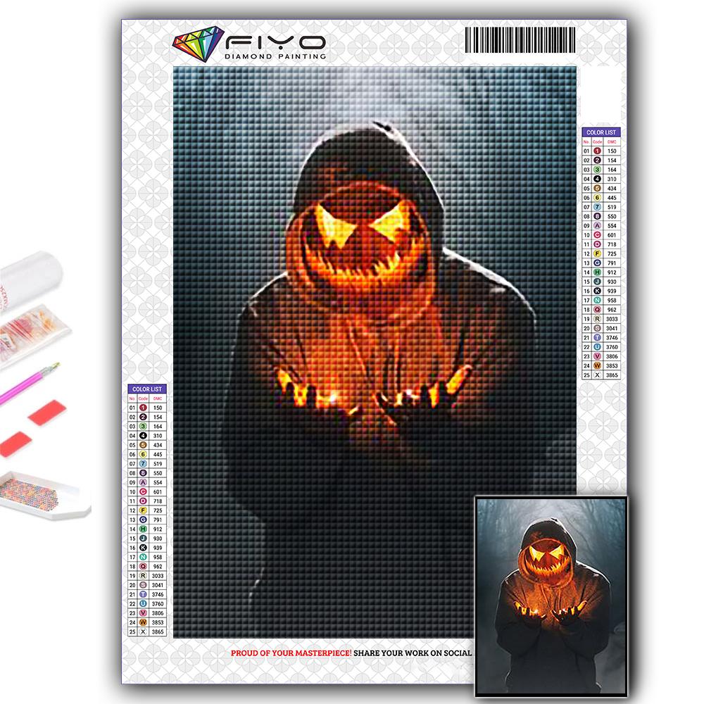 Алмазная картина Хэллоуин Страшная голова тыквы Человек Алмазная мозаика Ремесло Алмазная вышивка Картина