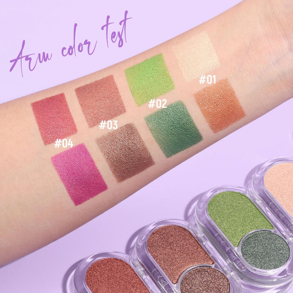 Two-color Powdered Eyeshadow Matte Brightening Water Light Pink Cream Cheek Thin Flashing Eyeshadow Waterproof Sexy Eye Makeup