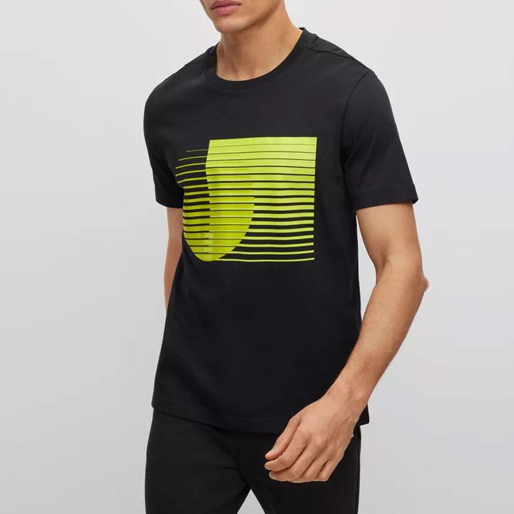 HUGO BOSS T-Shirts Men's Black Crew Neck Moderate Other 50491337-001