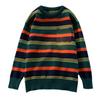 Контрастная полосатая шерстяная одежда для мужчин на осень и зиму, свободные свитера с круглым вырезом в стиле Гонконга, модные ретро-свитера в стиле кэжуал