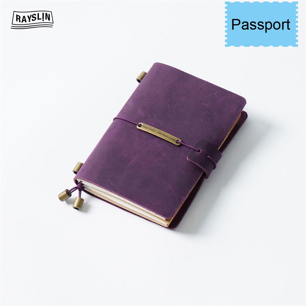 7 Colors 4 Sizes Travel Journal Genuine Leather Cover Handmade Notebook DIY A5 Diary Office School Note Book Free Embossing Name