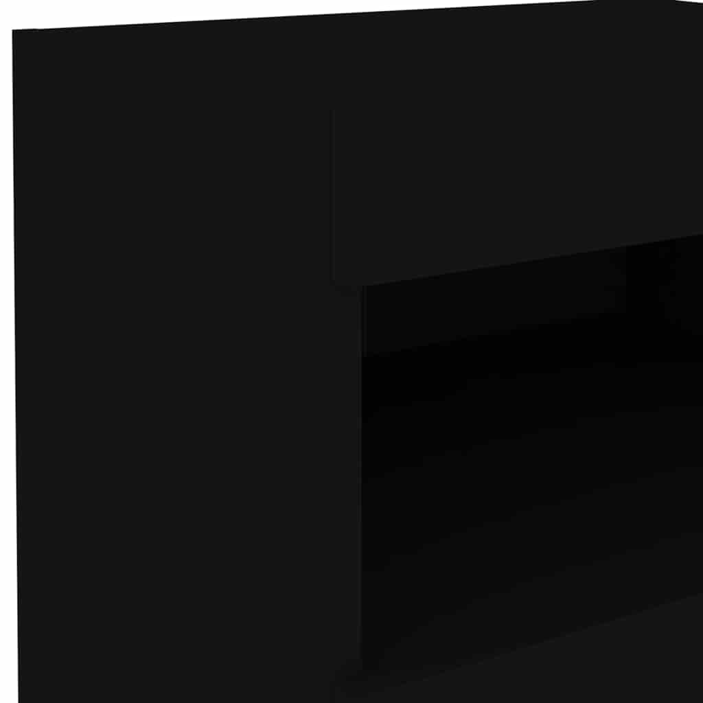 Nightstand with LED Lights Black 50 x 40 x 45 cm