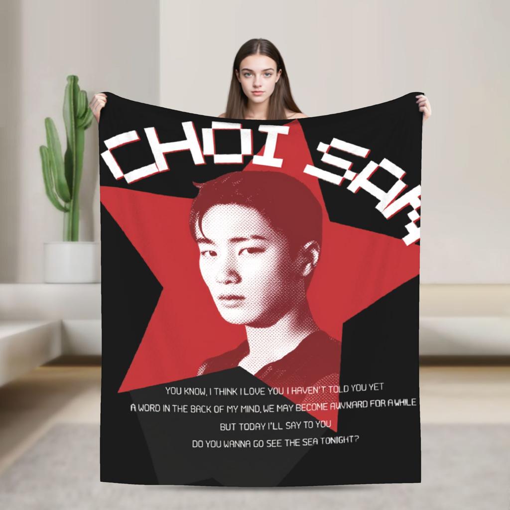 Теплое одеяло для путешествий ATEEZ Чхве Сан Плед Фланелевое покрывало для дивана кресла кровати Смешной чехол для дивана-кровати