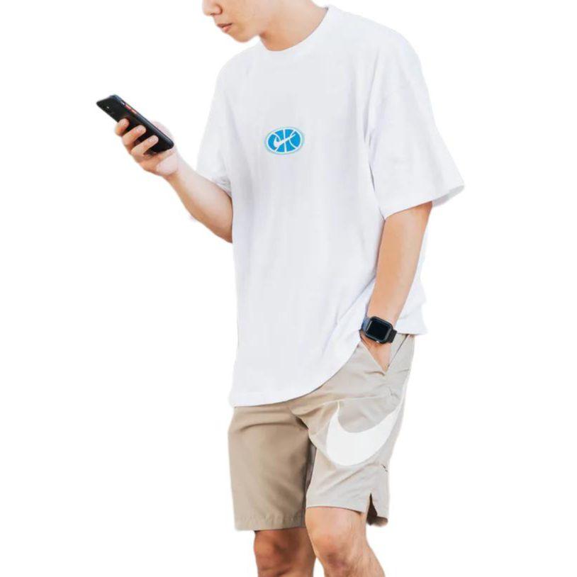 Nike T Shirts Men's White Crew Neck Thin Straight Fit DV9403-100