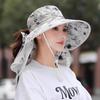 Wide-brimmed sun hat for women, summer outdoor sun protection face-shielding hat, fashionable, breathable, thin tea-picking hat, cycling hat